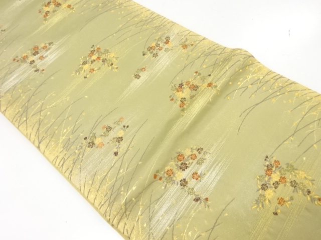 JAPANESE FUKURO OBI / WOVEN FLORAL PLANTS